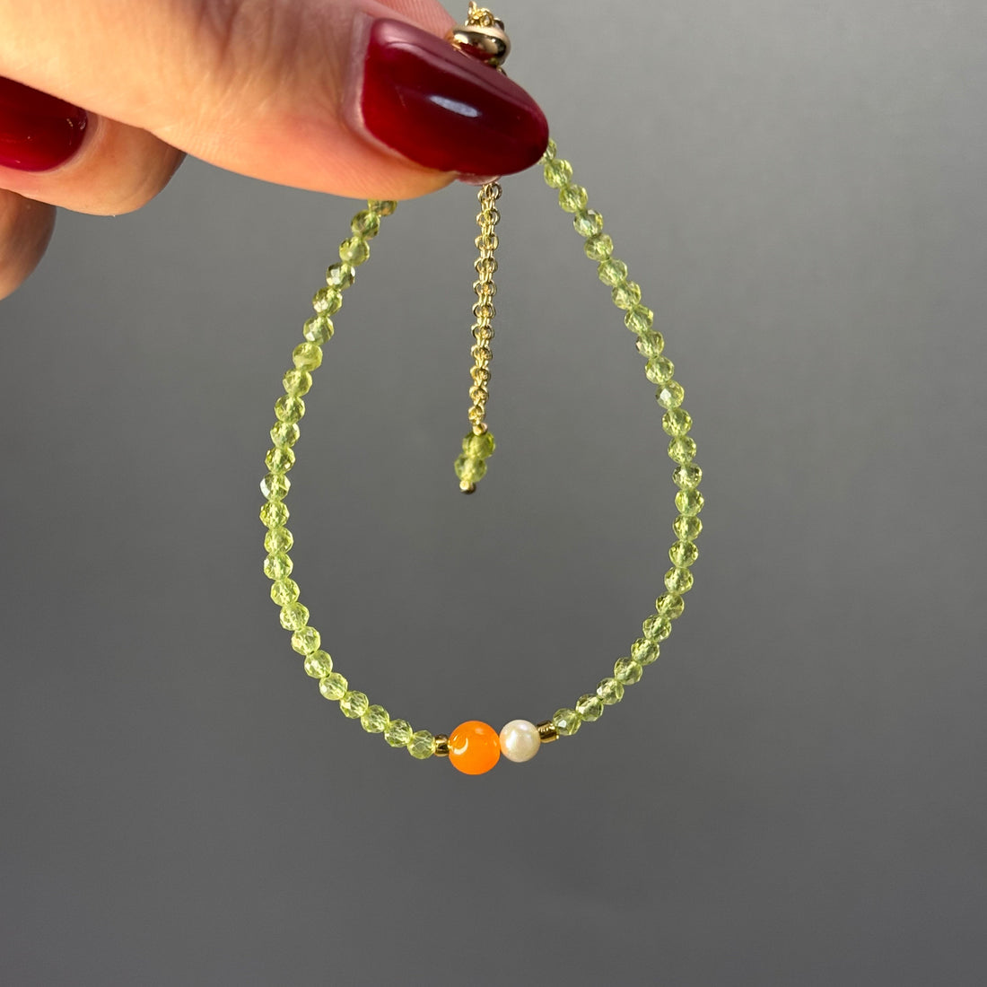 Natural Peridot Bracelet Crystal