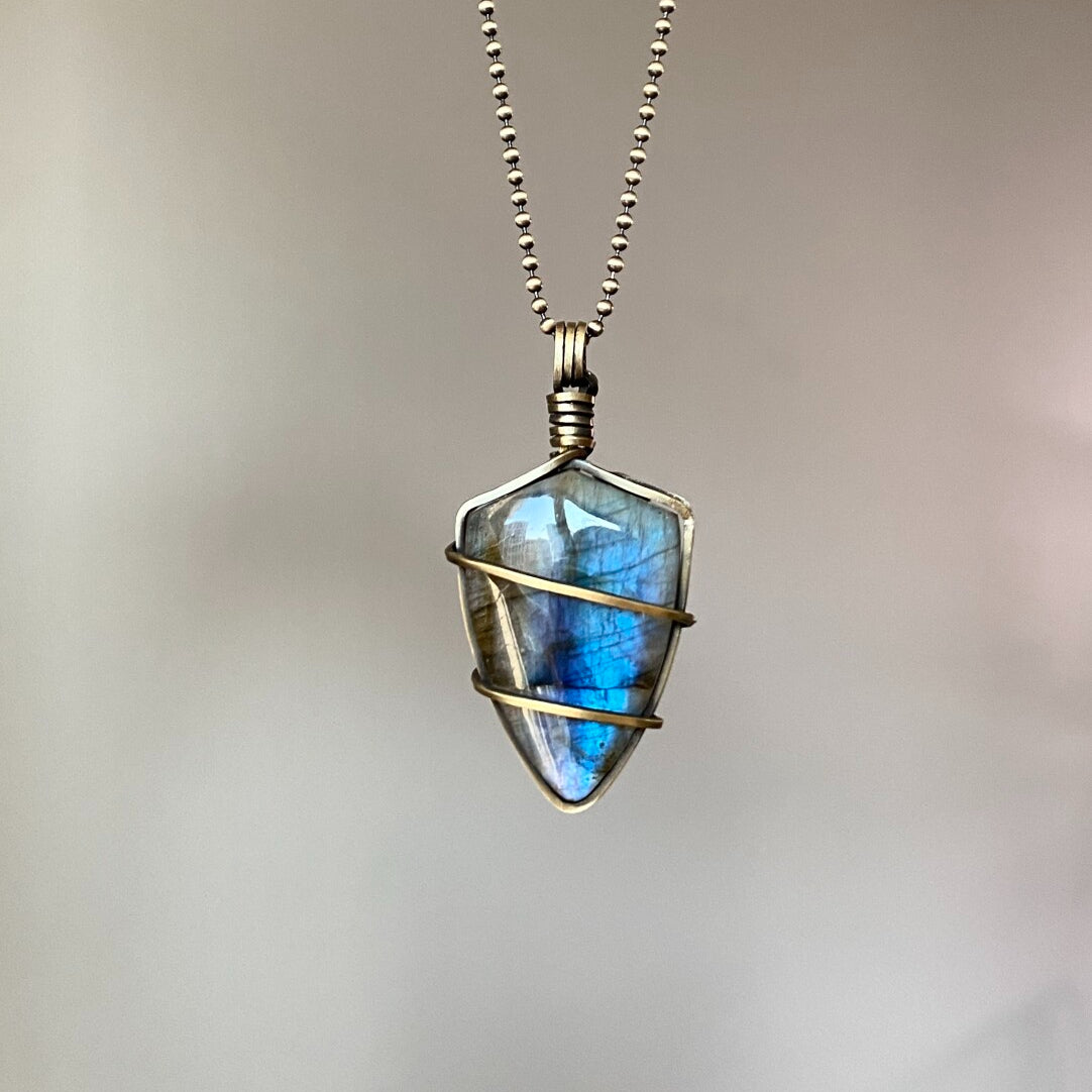 ENFP Personality Gift - Handcrafted Shield Pendant Necklace, MBTI-inspired Wound Wire Jewelry Collection