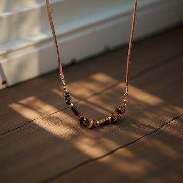 Tiger Eye Stone Clavicle Necklace
