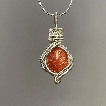 ENFP,ENFJ Personality Gift, Sunstone Wrapped Pendant, MBTI-inspired Wound Wire Jewelry Collection