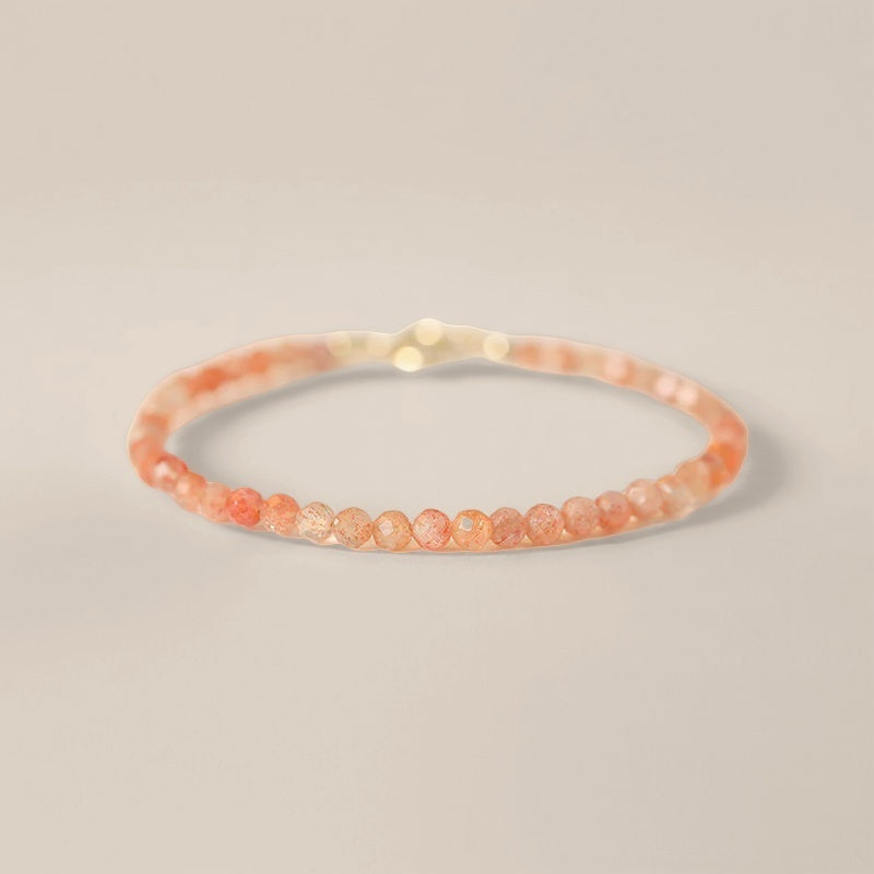 Natural Sunstone Crystal Bracelet Women Strawberry Quartz 3mm