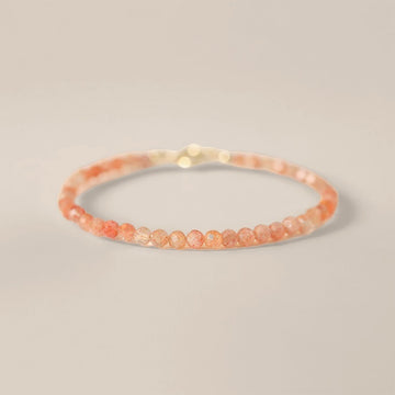 Natural Sunstone Crystal Bracelet Women Strawberry Quartz 3mm