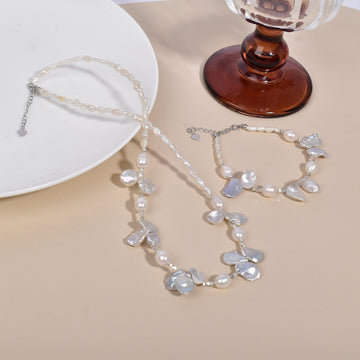 Baroque Shaped Petal Pearl Vintage Choker