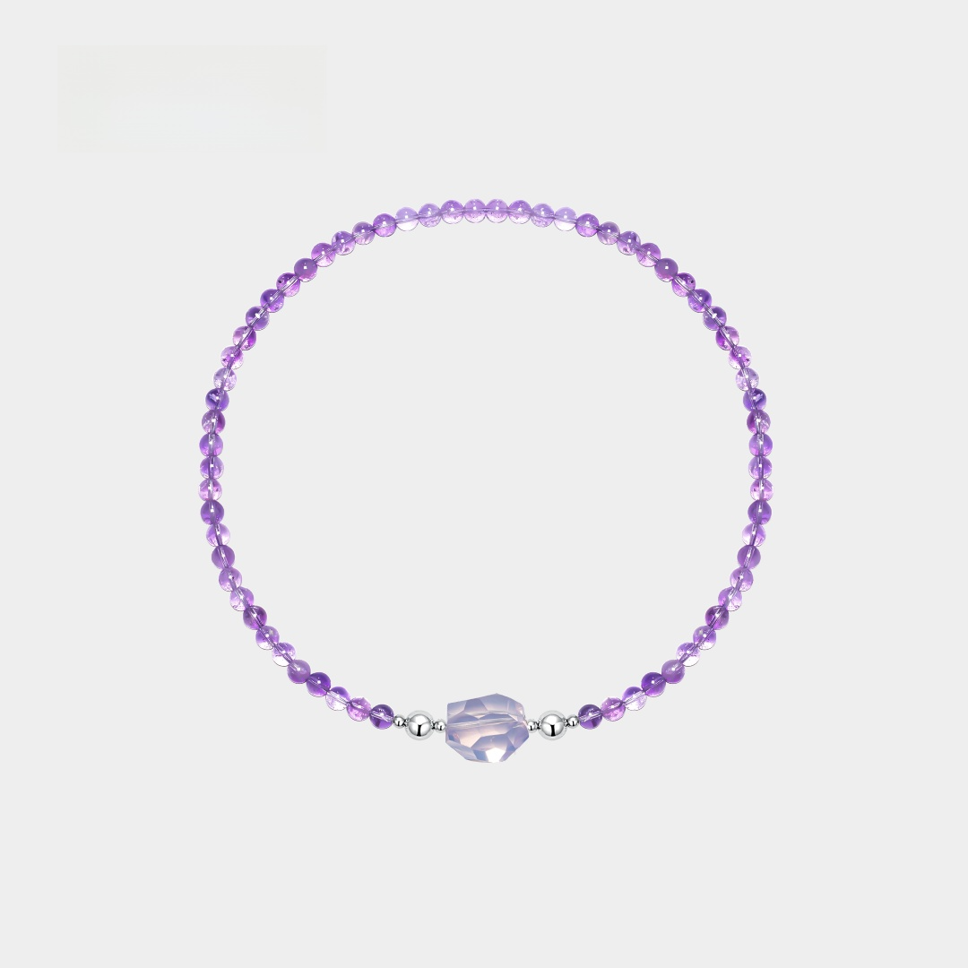 All Occasion Lavender Amethyst Black Onyx  Choker Bead Necklace