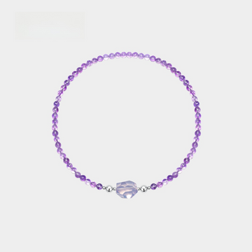 All Occasion Lavender Amethyst Black Onyx  Choker Bead Necklace